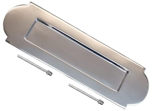 TERF® 300mm X 90mm Traditional Type Letter Plate Polished Chrome 300mm X 90mm Letter Postal Box Cover Plate Regency Including Fixing Screw