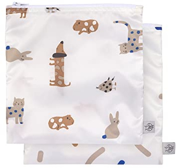 LÄSSIG Wiederverwendbarer Aufbewahrungs-Beutel Snack Tasche 2 Stück/Snack Bag