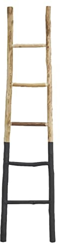 Echelle en bois naturel et noir