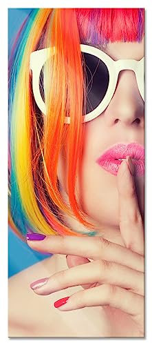 Pixxprint Glasbild Panorama, Wandbild aus Echtglas, Frau mit Haaren, 100x40 cm, inkl. Aufhängung und Abstandshalter