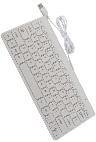 Annadue Ensemble Clavier et Souris Filaire USB Ultra-Mince Portable Plug and Play Clavier Souris Optique Souris Combo avec Câble de, pour Ordinateur Portable PC (Blanc)