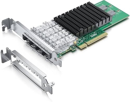 H!Fiber.com HiFiber 10G NIC,Quad SFP+,10GbE Ethernet Netzwerk-karte,SPEC compatible zu X710-DA4,mit Intel XL710-BM1 Chip,Unterstützung Windows Server/Linux/VMware (nicht Unterstützung X11, MAC)