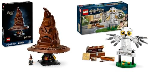 LEGO Harry Potter Talking Sorting Hat Set, Model Kits & Harry Potter Hedwig at 4 Privet Drive, Buildable Toy for 7 Plus Year Old Kids, Girls & Boys, with an Owl Figure, Independent Play Set