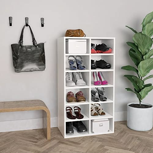 DYRJDJWIDHW schuhregal,schuhregal schmal,schuhschrank schmal,Schuhregal Weiß 54x34x100,5 cm HolzwerkstoffFür Türöffnungen, Korridore