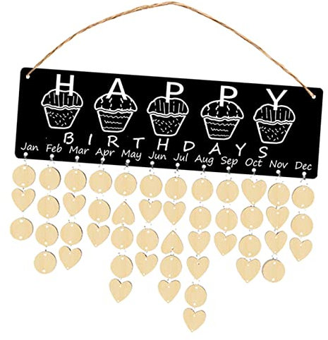 Gogogmee Rustikaler Holzschild-kalender Familiengeburtstagskalender Wandbehang Für Anlässe