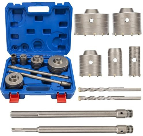 Corona Hormigon, Brocas Hormigon, TOOSOAR Broca Hormigon 9 Piezas Ø 30/40/65/80/100MM