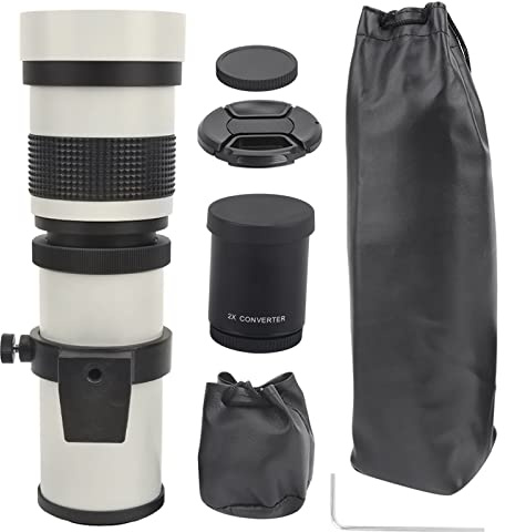 Téléobjectif d'appareil photo 420800 mm F8.316 avec zoom manuel pour monture EFS (blanc)