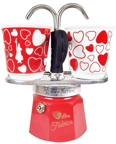 Moka Caffettiera Mini Express Personalizzata | Incisione al Laser di una dedica o un Nome sulla Base in Alluminio