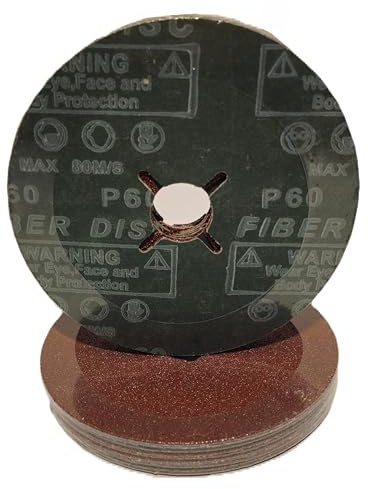 Lot de 24 disques abrasifs en fibre de 125 mm - Grain : 24 à 10 pièces