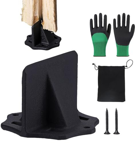 Manueller Holzspalter Keil, Tragbarer Kindling-Spalter für Holz mit Gummihandschuhen und Aufbewahrungstasche, Manueller Holzspalter Keil mit Schrauben, Holzschneider-Werkzeuge