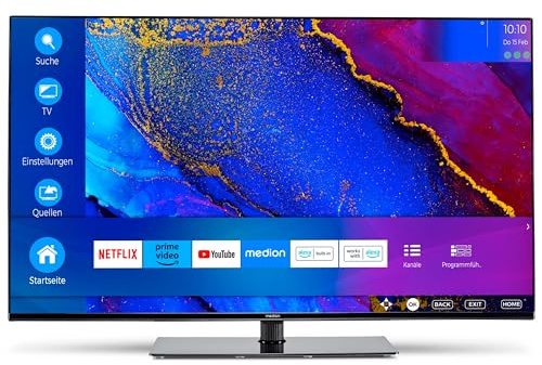 MEDION X14370 (MD 30706) 108 cm (43 Zoll) Fernseher (Smart TV, 4K Ultra HD, Dolby Vision HDR, Dolby Atmos, Netflix, Prime Video, MEMC, Micro Dimming, Bluetooth, PVR)