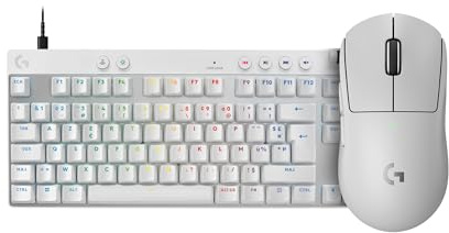 Logitech G Pro X TKL Rapid FRA AZERTY + Superlight 2 Gaming Set – Blanc | Touches analogiques magnétiques, Rapid Trigger, RVB personnalisable, souris 60 g, capteur 44 000 DPI et taux de rapport 8 kHz