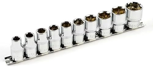 Set 10 Bussole Esagonali 1/4 da 4-13 mm con Guida – Chiave a Bussola in Acciaio CRV – Compatibili Cricchetto e Avvitatore – Attrezzi Fai da Te, Meccanica, Riparazioni 2385515