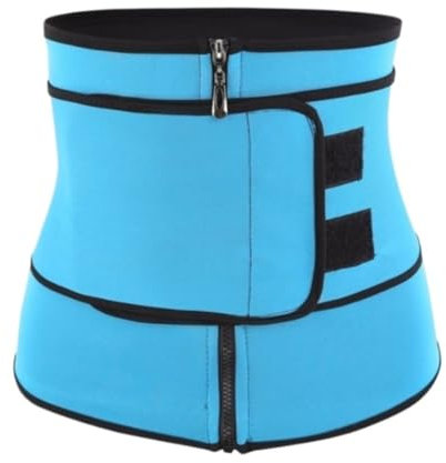 GOOPEEG Bauchweggürtel Stretch Hose Shapewear Kompression Unsichtbarer Body Shaper Taillenmieder Trainer Korsett Bauchkontrolle Workout Schweißband Bauchweg Mieder(Blue,XL)