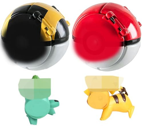 NEUNEL 2 Spielzeug Ball mit 2 Mini Figuren, Ball mit Figur, Bälle zum Werfen für Kinder, Mini-Figuren-Set, Geschenke für Jungen und Mädchen