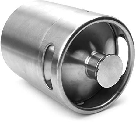 RVIFY barile da Birra 2L Homebrew Growler Mini Keg Birra in Acciaio Inossidabile Strumento per la Produzione di Birra Fatta in casa Brewing Keg Connector