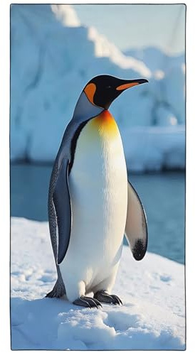 YISUMEI Pinguin Strandtuch XXL 180x90cm - Schnelltrocknendes Mikrofaserhandtuch mit Tasche, Saugstark Sandfrei - Leichtes Reisehandtuch für Strand, Pool
