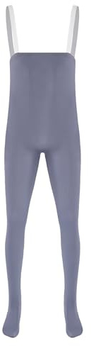 iiniim Jumpsuit para Hombres con Elástico, Traje de Ballet con Alta Cintura, para Gimnasia y Concursos Gris S