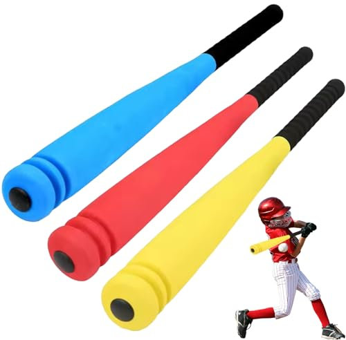 Xoeryoy 3 Pezzi di Mazza da Baseball per Bambini, Mazza da Baseball in Schiuma Eva da 21 Pollici con Palla per Regalo di Gioco all'aperto #