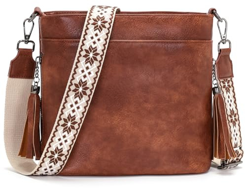 Paigtes Umhängetasche Damen Mittelgroß Handtasche Damen Klein Crossbody Bag Leder PU Tasche