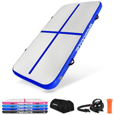 MSPORTS Air Track Matte 10 cm – aufblasbare Gymnastik‑ & Tumbling Matte für Turnen, Cheerleading, Yoga & Fitness – 5 Größen und 4 Farben