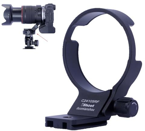 iShoot Lens Collar Tripod Mount Ring Compatible with Canon RF 24-105mm F4L IS USM, Lens Support Holder Bracket Bottom is Arca-Swiss Fit Quick Release Plate for Arca Clamp &Stabilizer
