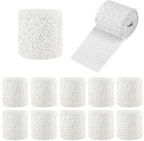 Zyiphor 12 Rotoli Bende Gessate 5 cm x 2,7 m Bendaggio in Gesso per Modellare Asciugatura Rapida Garze Gesso per Artigianato, Uso su Pelle, Viso, Corpo, Modellismo, Modelli, Maschere