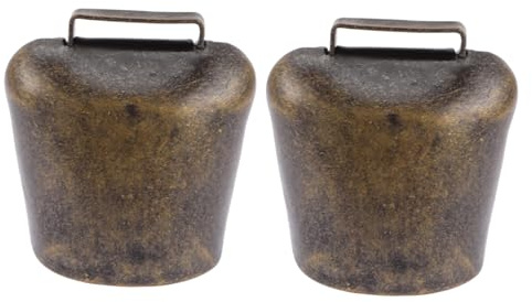 DOITOOL 2 pezzi Campane per Bestiame in Ferro Zincato Campanelle per Bovini e Pecore Antismarrimento Suono e Decorazioni Artigianali e Campanelle per Animali da Pascolo