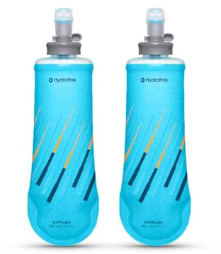 HydraPak SoftFlask 250ml 2-Pack - Collapsible Nutrition Flask - BPA Free, Easy Open Locking Cap, Foldable, Lightweight