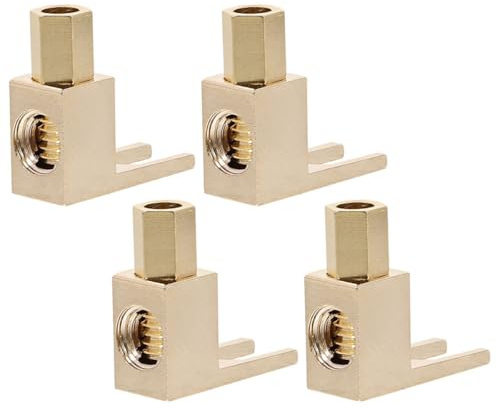 Alipis 4 Connettori a Banana Angolo Retto l Shape in Rame Placcato Oro per Altoparlanti, Clip a Forcella 90° per Cavi Audio, Morsetti per Amplificatori e Impianti Audio Domestici