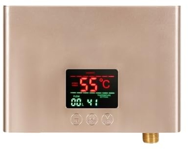 Chauffe-eau Instantané 3000W/5500W, Radiateur Électrique Mural For Salle De Bain, Douche D'eau Chaude Et Chauffage De La Domestique(Rose gold)