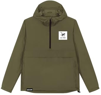 Giacca a vento Surf Monkey da uomo, poliestere riciclato, impermeabile e traspirante, verde oliva, M