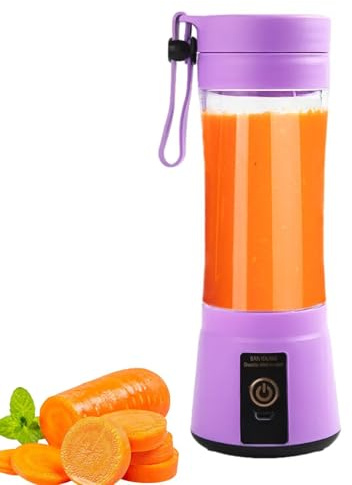 Batidora portátil, batidora eléctrica - Batidora multifuncional de 400 ml con 6 cuchillas - Exprimidor de limpieza automática con cordón Mezclador hermético para viajes, hogar, trabajo, escuela