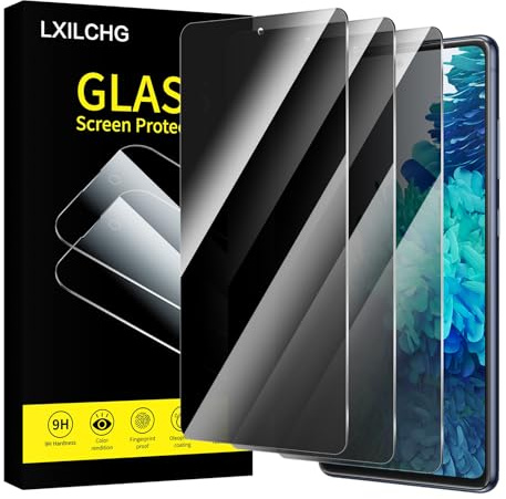 LXILCHG 3 Stück, Schutzfolie für Samsung Galaxy S20 FE, Privacy Schutzfolie, 9H Härte, Anti-Fingerprint, Blasenfrei, Anti-Bläschen, Kompatibel mit Hülle