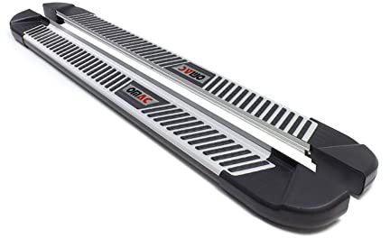 OMAC Trittbretter Seitenbretter kompatibel mit VW Amarok DoubleCab 2010-2022 Alu Schwarz-Silber
