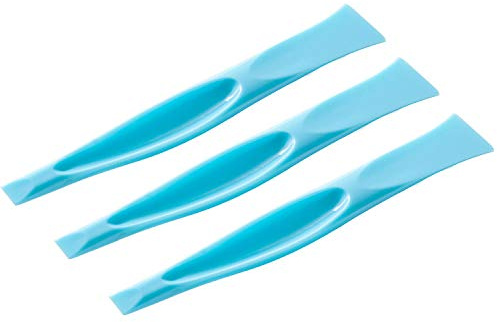 Plastic Scraper Label Scraper Label Peeler Can Opener, Eunion Plastic Multipurpose Stiff Scraper Scratch Free Cleaning Tool, 3 Pack, Blue