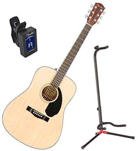 Fender 0961701021 cd-60s Oberteil massiv natur Akustik Gitarre w/Ständer und Tuner