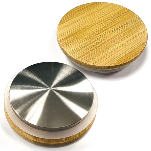 hjn Glass Pitcher Bamboo Lid Glass Water Carafe Lid for Fridge Water Jug (diameter-2.7inch)*2/pcs-（no inclduing glass pitcher）