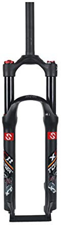 HIOD Forcelle da Bicicletta Bicic MTB Pompa D'urto Sospensione Mountain Bike Tubo Dritto Forchetta Corsa 100mm,Black,26