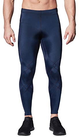 CW-X Stabilyx Joint Support Compression Sports Tights, Pants for Running and Recovery, True Navy, Large, 225809A