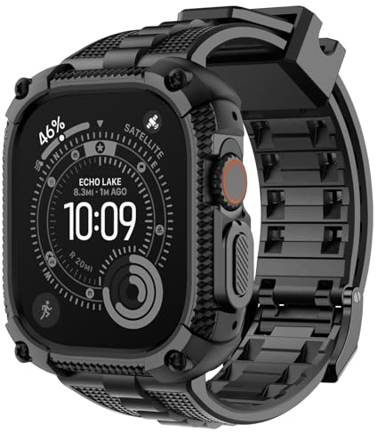 Fullmosa skyddsfodral och armband Kompatibelt med Apple Watch 40mm 41mm SE 3 2 1 Series 9/8/7/6/5/4, vattentätt sportarmband med skärmskyddsfilm/fodral för iWatch 40mm 41mm
