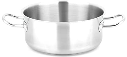 METRO Professional Casserole à induction pour tous les types de feux, Ø 24 x 10 cm, casserole à pâtes (4,1 l) comme marmite à soupe, marmite à spaghetti, ustensile de cuisine en acier inoxydable