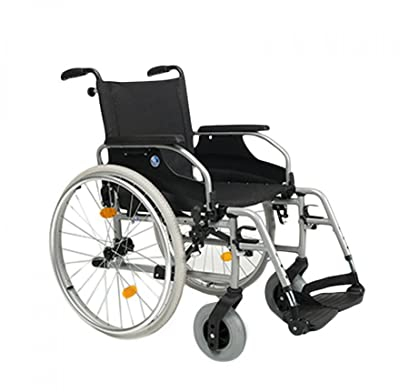 FabaCare Rollstuhl D200, Leichtgewichtrollstuhl Faltrollstuhl, vieles Einstellbar, faltbar, Premium Transportrollstuhl, Sitzbreite 42 cm