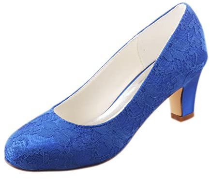 Emily Bridal brudskor dam silke som satin klack stängd tå pumps