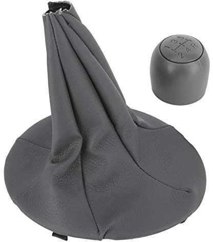 5 Gang Schaltknauf mit Staubdichten Manschetten Schaltknäufe Schaltmanschette Auto Schaltknüppel Ersatzteil für Panda 2003-2012/500 500C 2007-2013