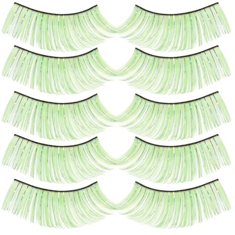 minkissy 10 Pairs Artificial Long Eyelashes for Halloween Women Exaggerated False Lashes for Party Stage Makeup Eye-Catching Design