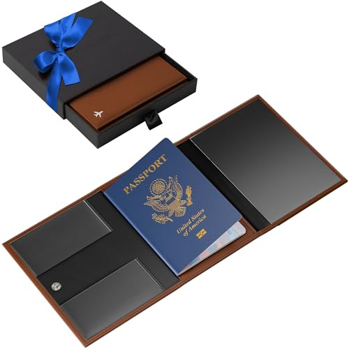 V1 Real Leather, Pilot document holder, Pilot wallet, RFID-Blocking, Travel Wallet, Stylish Travel Companion for Aviation Professionals (Classic, Brown)