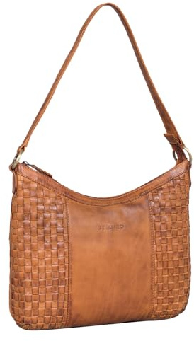 STILORD Katharina Elegante Hobo Bag Damen Leder geflochten - Schultertasche Damen-Handtasche zum Umhängen Tote Bag Leder Abendtasche Ausgehtasche Echtleder Farbe:larino - braun