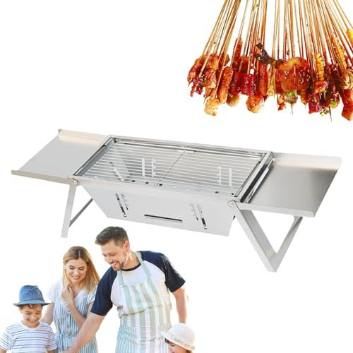 Barbecue d'extérieur en acier inoxydable, four de barbecue pliable, barbecue de camping | Barbecue épais pour un usage domestique, randonnée