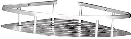 PAMINGONO 2pcs Single Layer Shower Storage Corner Shelf over Door Bathroom Storage Rack Stainless Steel Mini Tripod Shelf